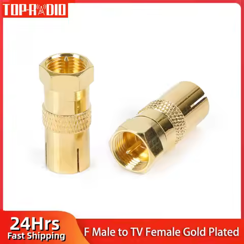 1PC RF Coaxial Connector Gold plated F Type Male to TV PAL Female PLUG Adapter Antenna RF Coax Coaxi