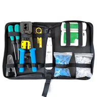 RJ45 CRIMPING ชุดเครื่องมือสําหรับ RJ11/RJ12/CAT5/CAT6/Cat5e คอมพิวเตอร์ Maintenacnce LAN เครื่องทดส