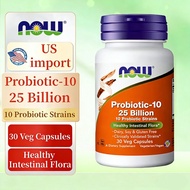 NOW 25 Billion Probiotic 10 Probiotic Strains  Healthy Intestinal Flora 30 Veg Capsules