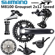 SHIMANO DEORE XT M8100 Groupset 24 Speed 26-36T 170 175MM Crankset Mountain Bike Groupset 2x12-Speed