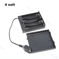 6V 4 solt AA 4x1.5V USB Battery Box For 5V LED Strip Lights female cable Mini Power Supply With Cove