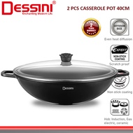 DESSINI ITALY GLW-40 Casserole Induction Die Cast Aluminium Non Stick Stock Pot Bowl Wok Fry Pan Coo
