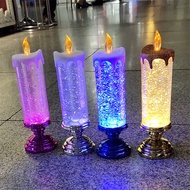 Stran CWwartCrystal Candles Lights LED Crystal Candles 7-color Gradient Fantasy Decoration Candle Lamp Christmas Wedding Decor. Light Supply