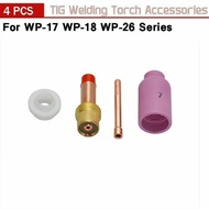 【SUFA】4Pcs TIG Gas Lens KIT Size 3/32 45V26 10N24 54N15 Fit Welding Torch WP17 18 26