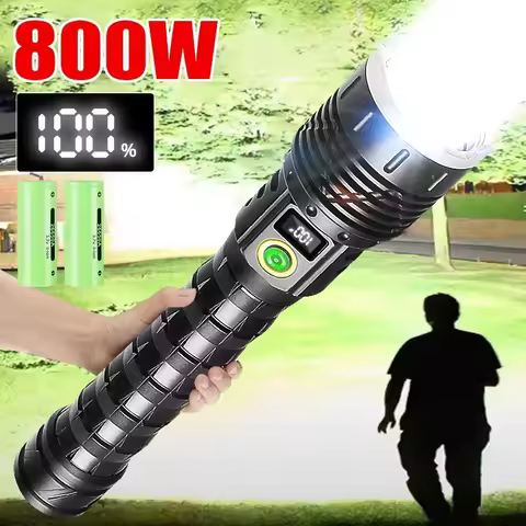 2026New 12000mAh White Laser Flashlights 1000000LM Ultra Powerful Flashlight Zoom USB Rechargeable L
