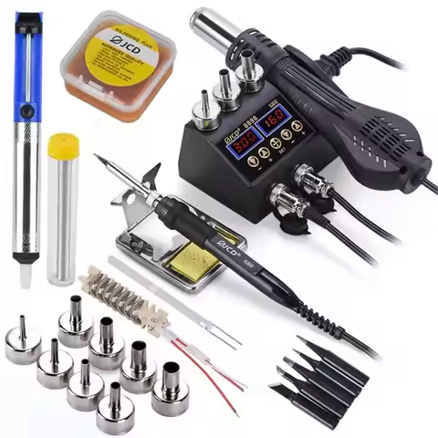 JCD 8898 750W Soldering Station 2 in 1 LCD Digital display Rework Welding Station Kit Soldering Iron