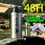 Botol Air Tahan Sejuk 316 Stainless Steel Water Bottle 800-2000ml Large Capacity, Straw Included, Po