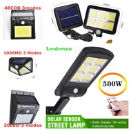 LEEDERSON Solar Wall Light 500W COB/SMD Outdoor Waterproof IP65 Garden Garden Light 3 Modes Motion S