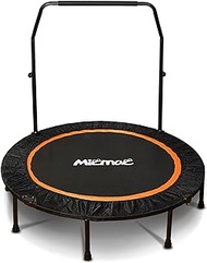 48'' Foldable Mini Trampoline with Sponge Handle, 40.5" to 49.6" Height-Adjustable Mini Trampoline for Kids, Safty Padded Cover Toddler Rebounder Trampoline Indoor/Garden Workout Max Load 450lbs