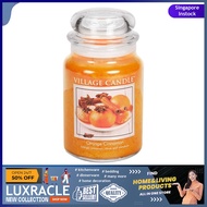 [sgstock] Village Candle Orange Cinnamon Large Glass Apothecary Jar Scented Candle, 21.25 oz - [21.2