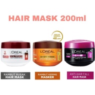 Loreal Paris L'Oreal Hair Mask Masker Rambut Smooth Intense / Total Repair / Fall Resist 200 ml 200m