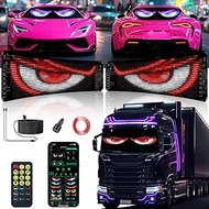 Gelrova Dual-Panel Eyes Light LED Car Windshield Display: 2-Pack 14"x4" Programmable Matrix, Single 