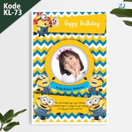 Kado Ultah Unik Foto Frame Bingkai Sahabat Teman Ulang Tahun Minion Kuning Hadiah Birthday Poto Send