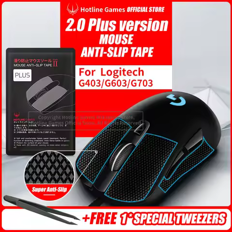 Hotline Games 2. 0Plus Mouse Anti-Slip Grip Tape for Logitech G403 G603 G703,Grip Upgrade,Moisture W
