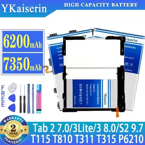 YKaiserin Battery For Samsung Galaxy Tab 2 3 s2 7.0 8.0 9.7 Lite SM T111 T115 SM-T810 T810 GT P3100 