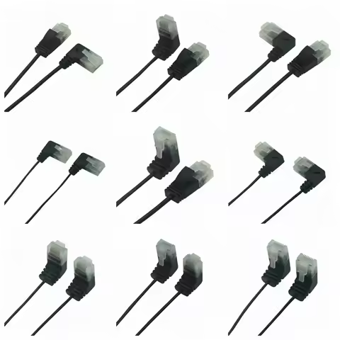 Ultra Slim90 Degree Cat6 Ethernet RJ45 Right Angle UTP Network Patch Cord Cat6a Lan Cables For Lapto