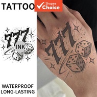 Angel Number 7 Herbal Juice Tattoo Sticker 10-15 Days Waterproof Sweat-resistant Semi-permanent for 