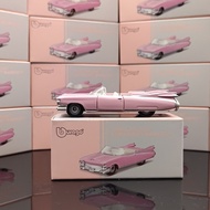 Bimeigao1:72Cadillac Convertible Classic Car Sports Car Pink Simulation Alloy Collectible Toy Car Mo