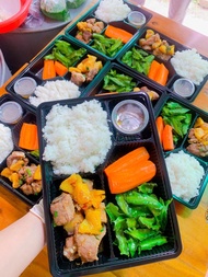 50 Khay nhựa đựng cơm 4 ngăn HT25 Khay nhựa bento HT25 Hộp nhựa đựng cơm 4 ngăn Hộp cơm bento Khay Đ