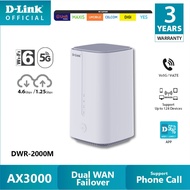 D-Link DWR-2000M 5G NR CPE AX3000 Wi-Fi 6 Wireless  2 x 2.5 Gigabit Port with RJ 11 Vo5G/ VoLTE WiFi