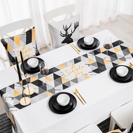 Nordic Black Gold Table Runner Triangle Print Luxury Dining Table Cloth Runner Tables Marble Geometric Home Decor Bed Ru