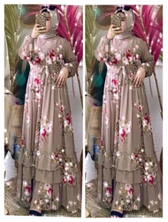 Gamis syari wanita terbaru/Gamis syari bahan ceruti babydoll model motif kembang terbaru/baju gamis wanita terbaru/Gamis syari Bahan ceruti babydoll terbaru/Baju Gamis Terbaru 2021