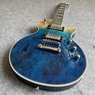 Esp E-II Eclipse Guitar Blue Burl Burst Poplar Burl Top Professional Guitar
