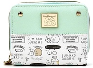 Round Short Wallet Sumikko Gurashi Zipper Mint Green Bi-fold SquarePlate Japan Import