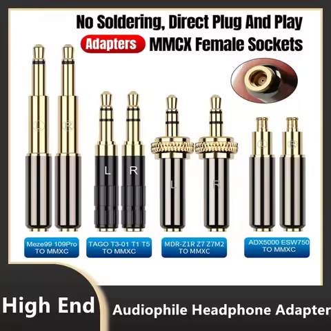 Earphone Audio Converters A2DC Meze99 109 TAGO T3 T1 T5 MDR-Z1R To MMCX Female Jack Headphone Adapte