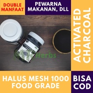 ACTIVATED BLACK CHARCOAL MESH 1000 ARANG AKTIF PEWARNA MAKANAN ALAMI ISI 50GR BY MR HERBS / bubuk ar