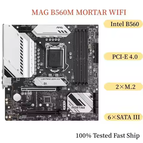For MAG B560M MORTAR WIFI Motherboard 128GB LGA 1200 DDR4 Micro ATX Mainboard 100% Tested Fast Ship