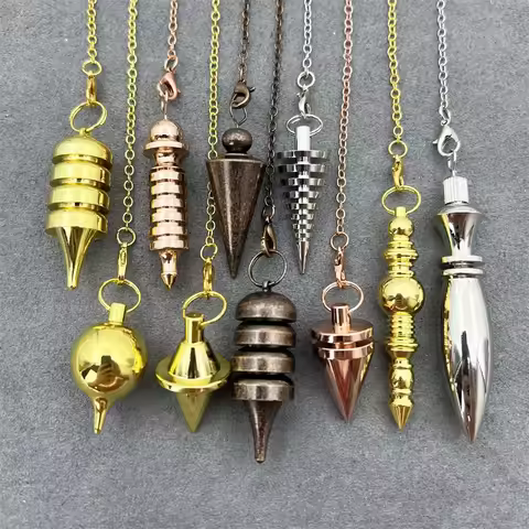Cone 100% Copper Brass Metal Pendant Pendulum for Divination Dowsing Reiki Healing Egyptian Isis Pen