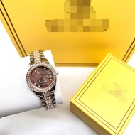 Jam tangan wanita Bonie Rosegold colour diamond watch case analog watch with date function full set 