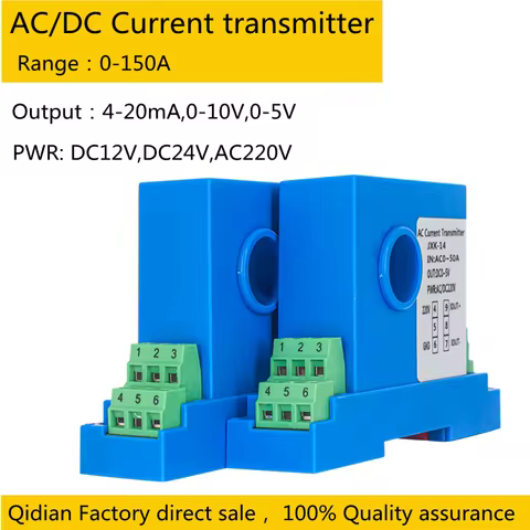 JXK-14 Hall Current Sensor AC/DC 0-150A AC Current Transducer 4-20mA 0-10V Hall Effect Current Trans