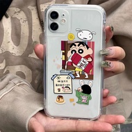 Clear Photo frame case for iphone 14 pro max 11 13 12 7Plus X XS Max Fashion cute Crayon Shin-chan cover