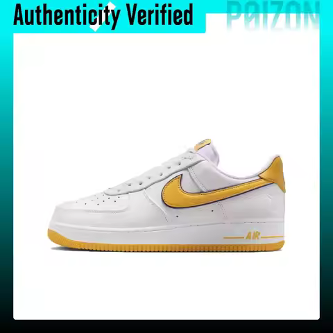 Nike x Kobe Bryant Air Force 1 Leather Slip Resistant Low top Skateboard Shoes Unisex White Yellow P