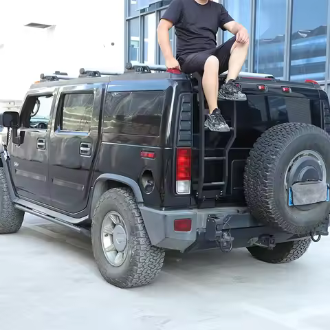 For Hummer H2 tail ladder, car rear tailgate ladder, external accessories for climbing tools, alumin
