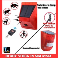Solar Warning Light Waterproof Sound Light Alertor Security Alarm Lamp with Remote Control for Outdo