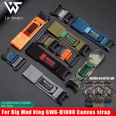 For CASIO G-SHOCK GWG-B1000 Modified Nylon Watch Strap gwg b1000 Adhesive WatchBand for Men Adjustab