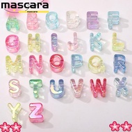 MARA 10pcs Letter Beads, Acrylic Mixed Color Iridescent Beads,  DIY Keychain Phone Chain Bag Charm L