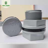 Van Xả Nước Van Xả Đáy Bể Bạt - May Farm - Nhựa PVC Xám Cao Cấp [Loại 1] - Phi 42 49 60 - Kèm Gioăng