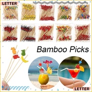 LETTER Bamboo Pick, Wooden Disposable Cocktail Fork,  Picnic Party Supplies Cocktail Pick Picnic Wed