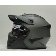 NEWEST - JPX MX X-726 R ARMY DOFT VISOR HELMET SMOKE ORIGINAL CLEAR/