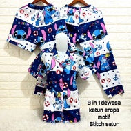3 in 1 adult pajamas L fit to XL character motif/