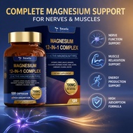 Totaria 12-in-1 Magnesium Complex Capsules for Heart Relief and Good Sleep, 120 Capsules