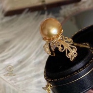 🧣期間限定の特價！ 南洋金珠👑18K金戒指！宮廷復古蕾絲風🔱！優雅又有型！天然南洋金珠11-12mm/強光微瑕🌼/珠光靚麗🌕，18K金材質⭐️