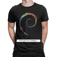Colorful Debian T Shirts Men'S Cotton Vintage Tops T Shirts Crew Neck Linux Operating System Ubuntu 