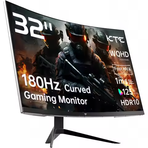 32 inch 180Hz Curved Gaming Monitor, QHD(2560x1440p) 1ms MPRT, 2K Computer Monitor, 1500R HVA Displa