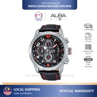 ALBA Men Watch AV6057X Chronograph Leather Strap Date Analog 100% Original Jam Lelaki