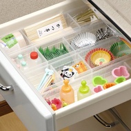 日本inomata 日製可疊式抽屜分隔/鏡櫃用收納盒(窄型)-3入-多色選